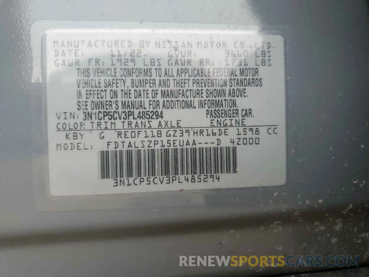 12 Photograph of a damaged car 3N1CP5CV3PL485294 NISSAN KICKS 2023