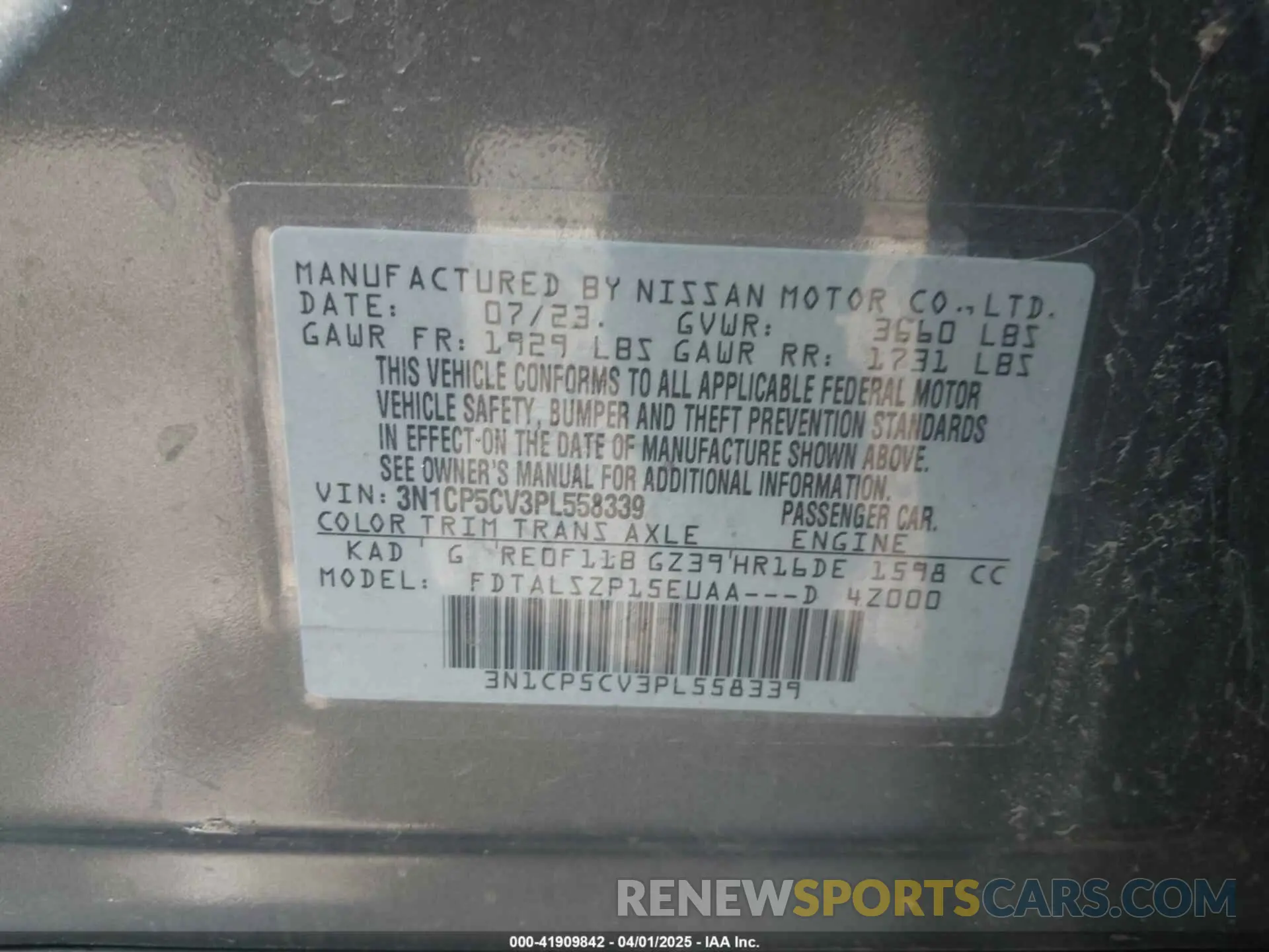 9 Photograph of a damaged car 3N1CP5CV3PL558339 NISSAN KICKS 2023