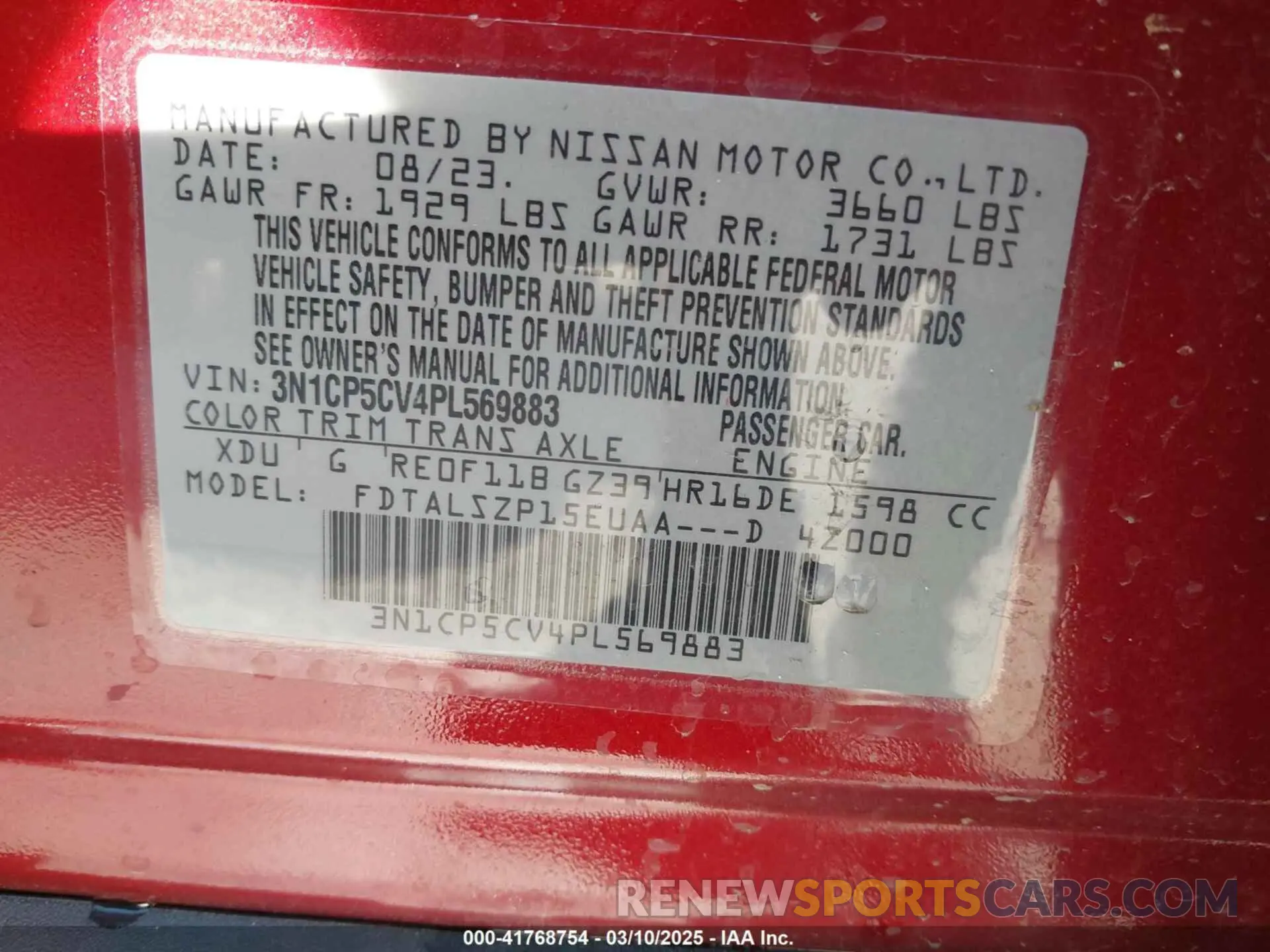 9 Photograph of a damaged car 3N1CP5CV4PL569883 NISSAN KICKS 2023