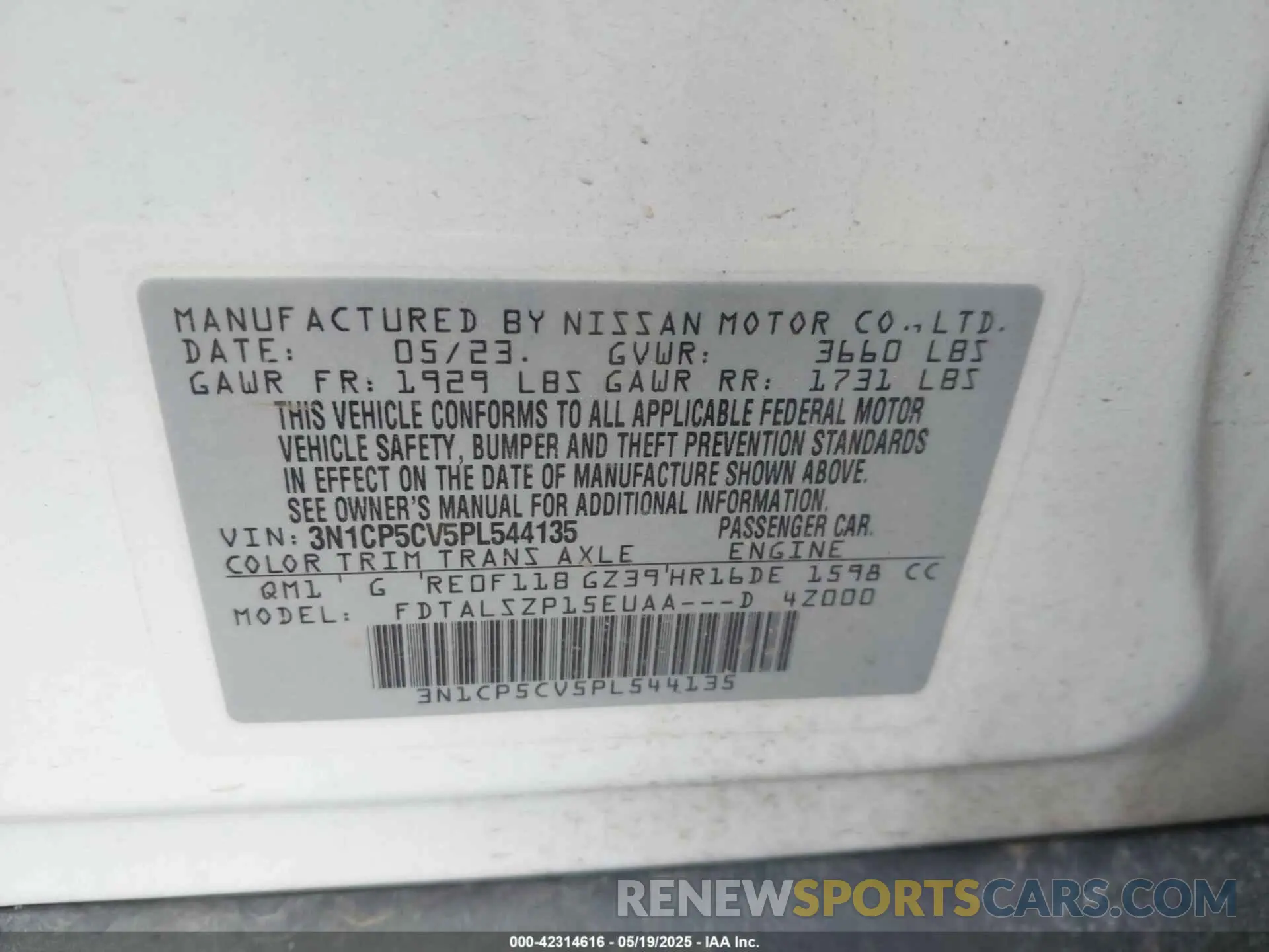 9 Photograph of a damaged car 3N1CP5CV5PL544135 NISSAN KICKS 2023