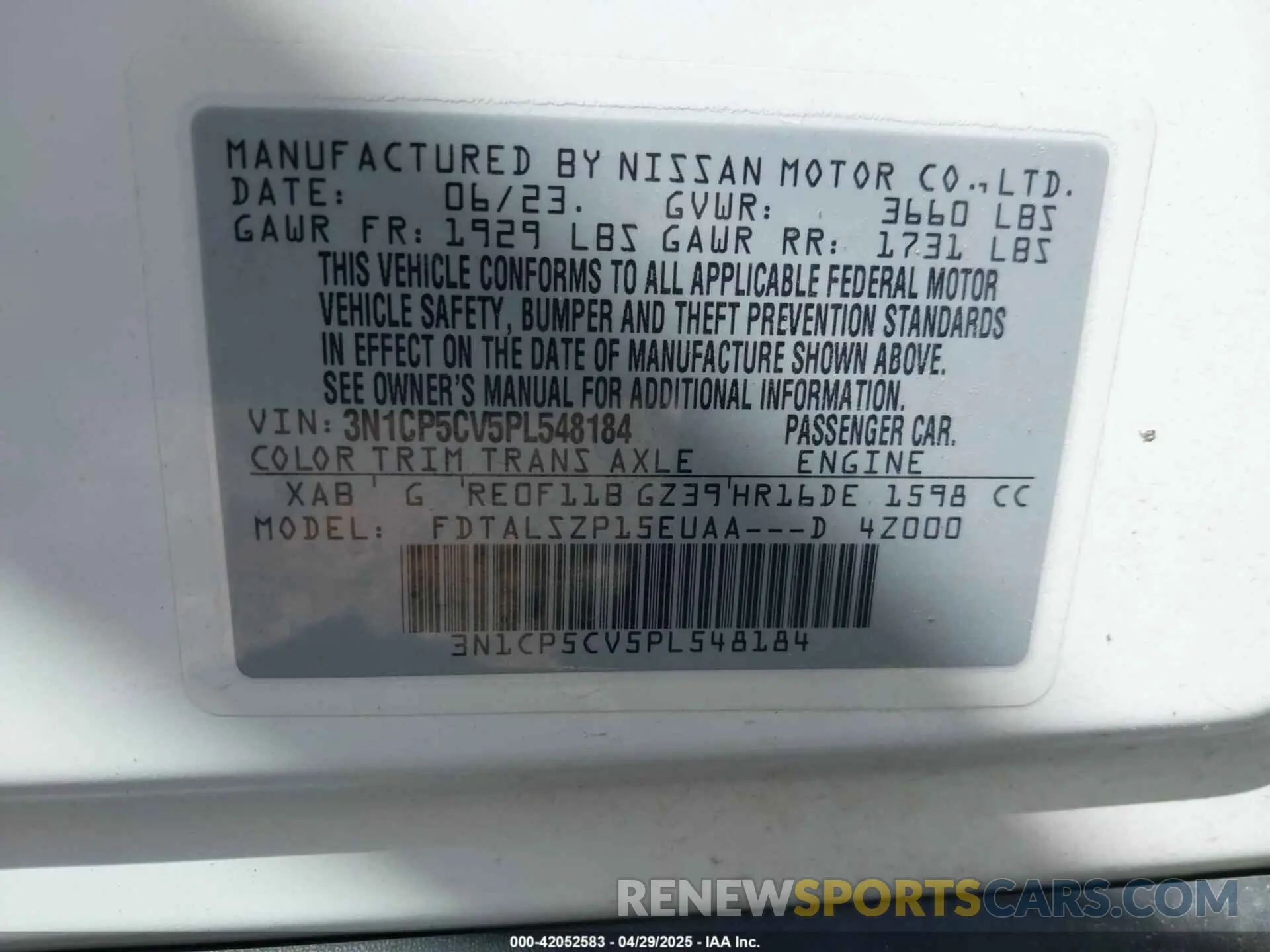 9 Photograph of a damaged car 3N1CP5CV5PL548184 NISSAN KICKS 2023