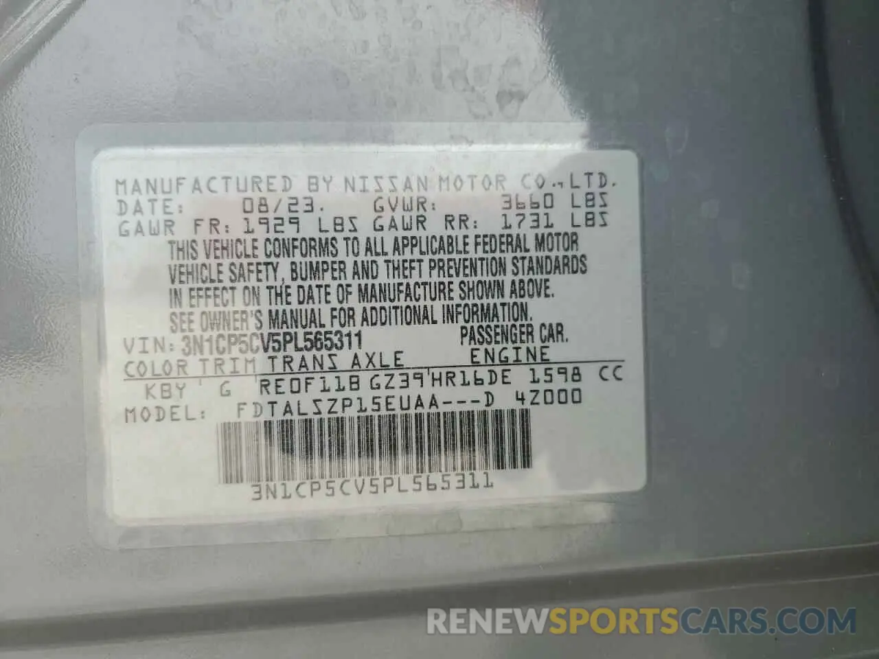 13 Photograph of a damaged car 3N1CP5CV5PL565311 NISSAN KICKS 2023