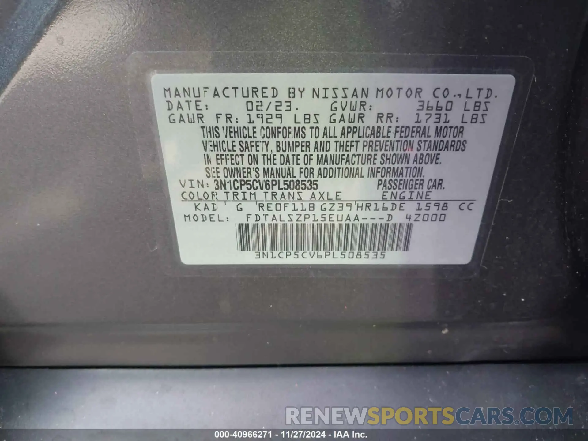 9 Photograph of a damaged car 3N1CP5CV6PL508535 NISSAN KICKS 2023