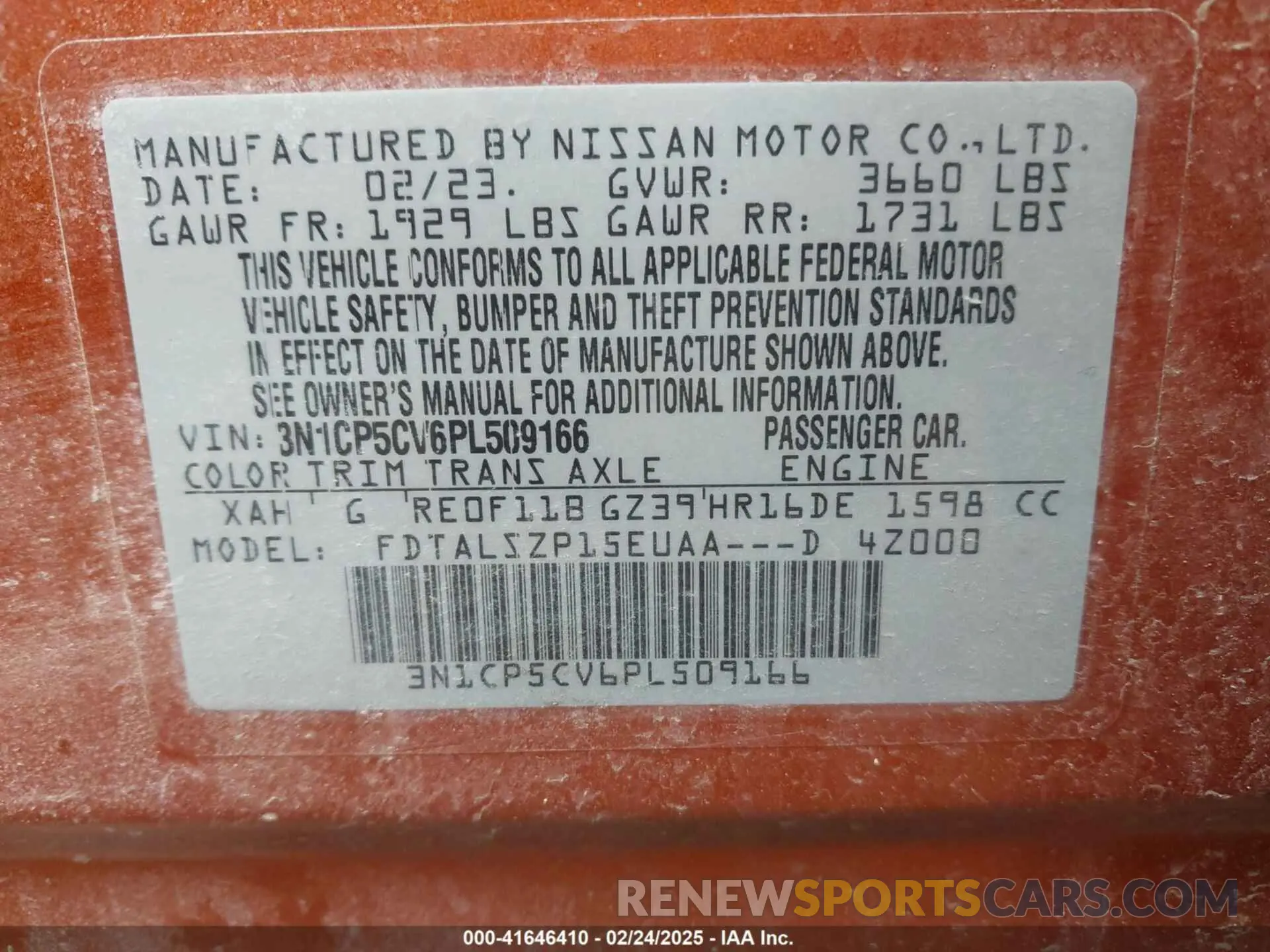 9 Photograph of a damaged car 3N1CP5CV6PL509166 NISSAN KICKS 2023