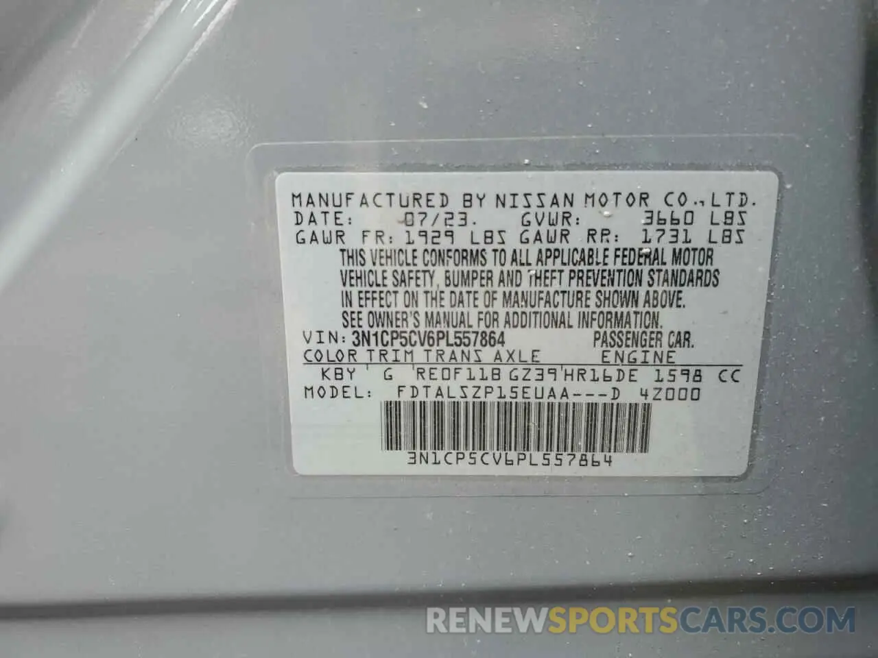 13 Photograph of a damaged car 3N1CP5CV6PL557864 NISSAN KICKS 2023