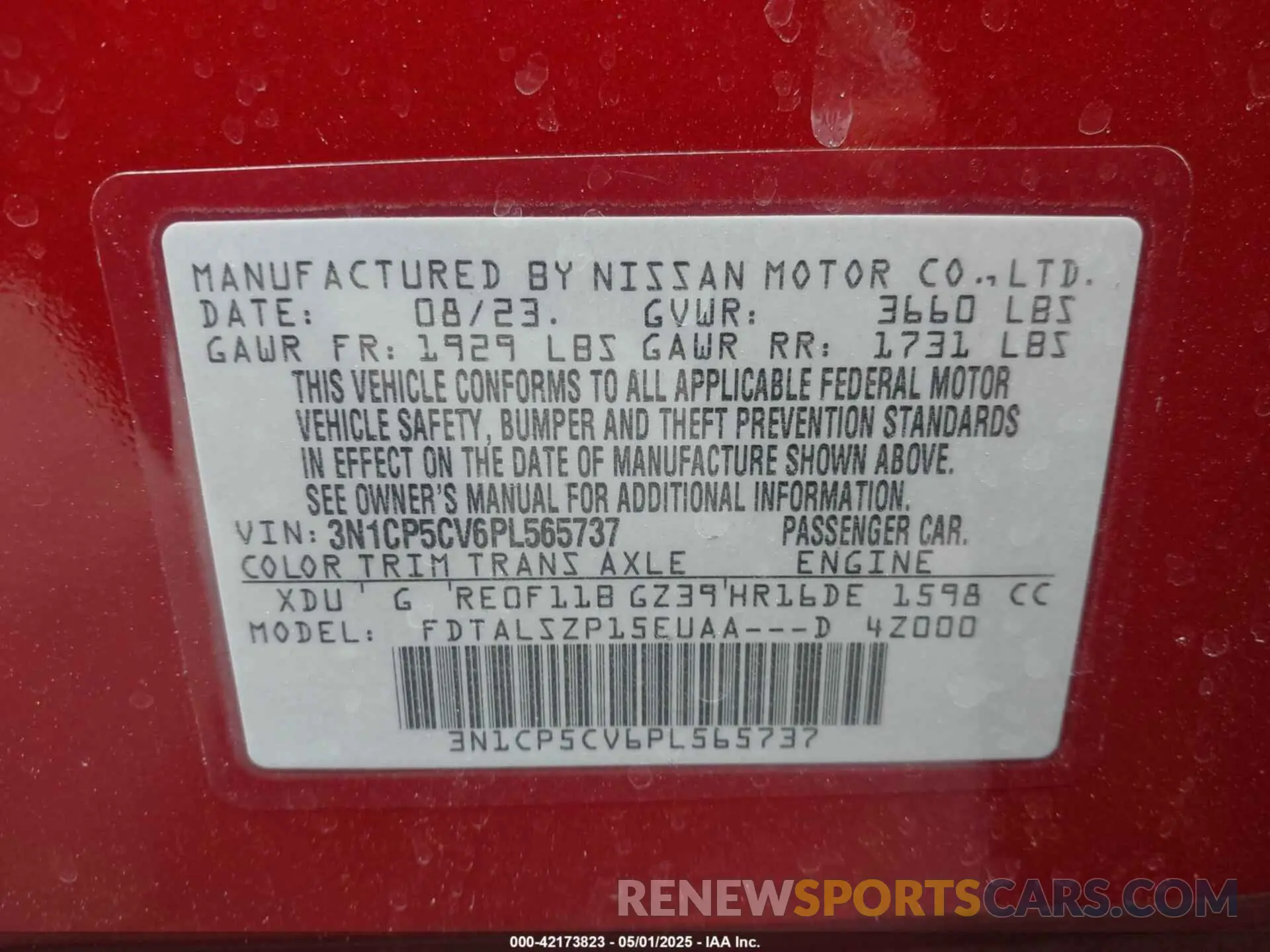 9 Photograph of a damaged car 3N1CP5CV6PL565737 NISSAN KICKS 2023