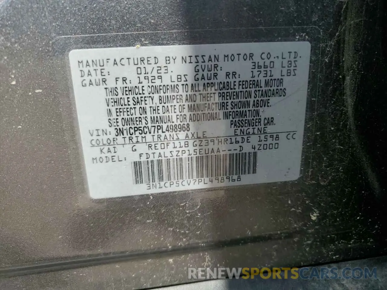 13 Photograph of a damaged car 3N1CP5CV7PL498968 NISSAN KICKS 2023