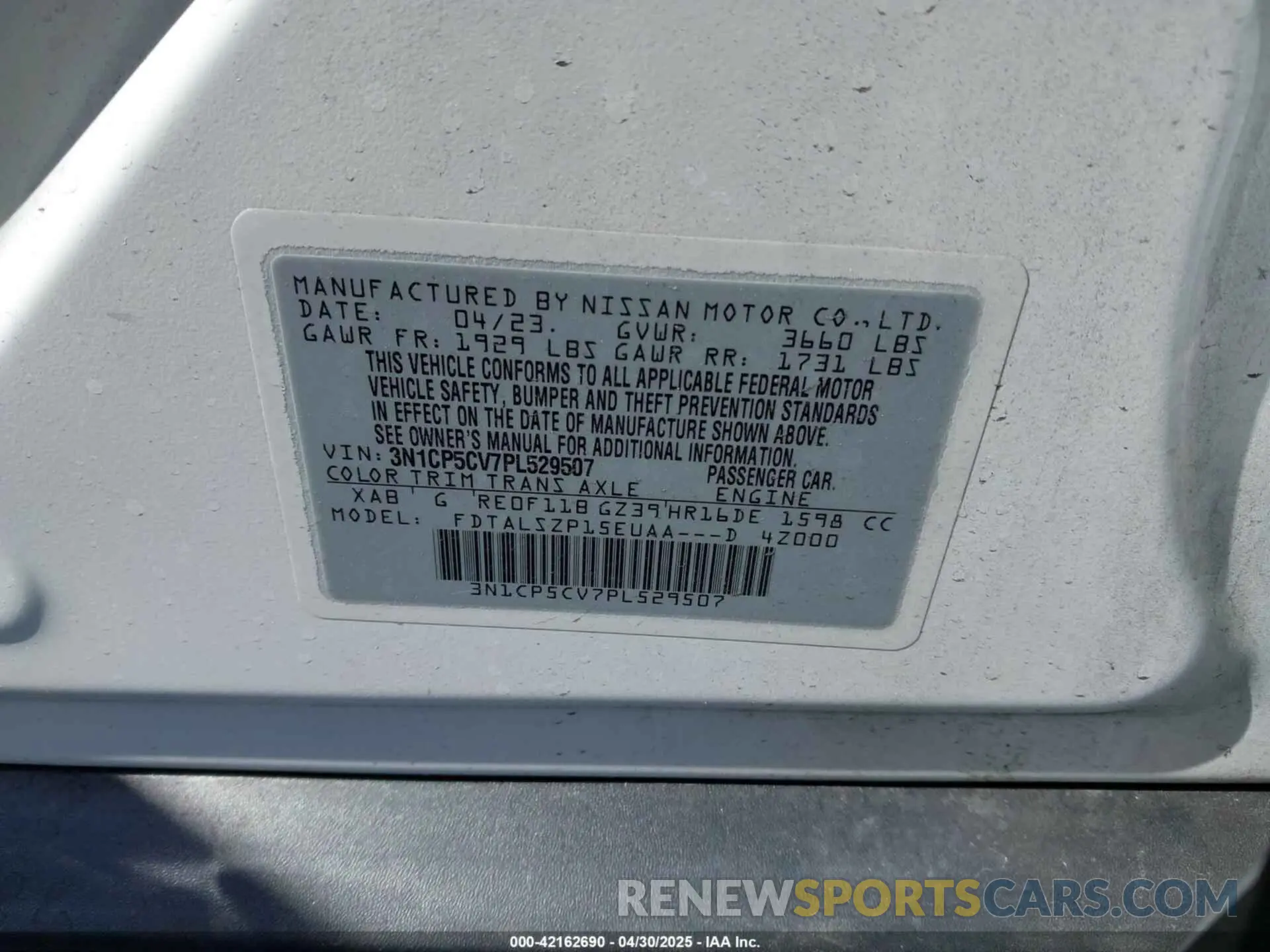 9 Photograph of a damaged car 3N1CP5CV7PL529507 NISSAN KICKS 2023