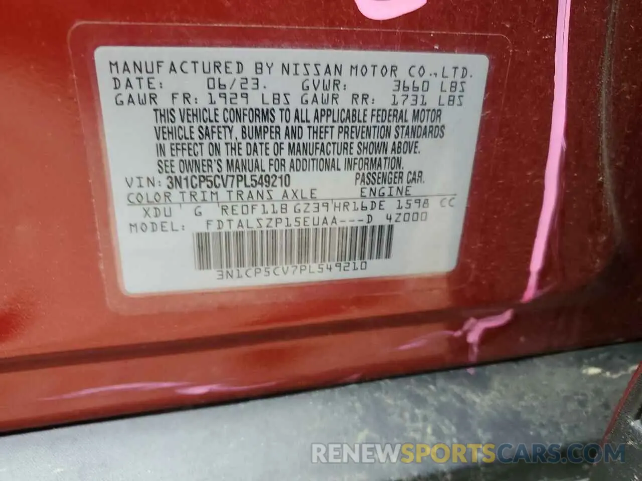 13 Photograph of a damaged car 3N1CP5CV7PL549210 NISSAN KICKS 2023