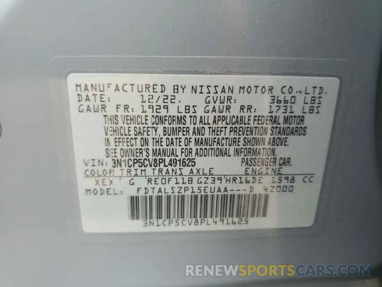 12 Photograph of a damaged car 3N1CP5CV8PL491625 NISSAN KICKS 2023