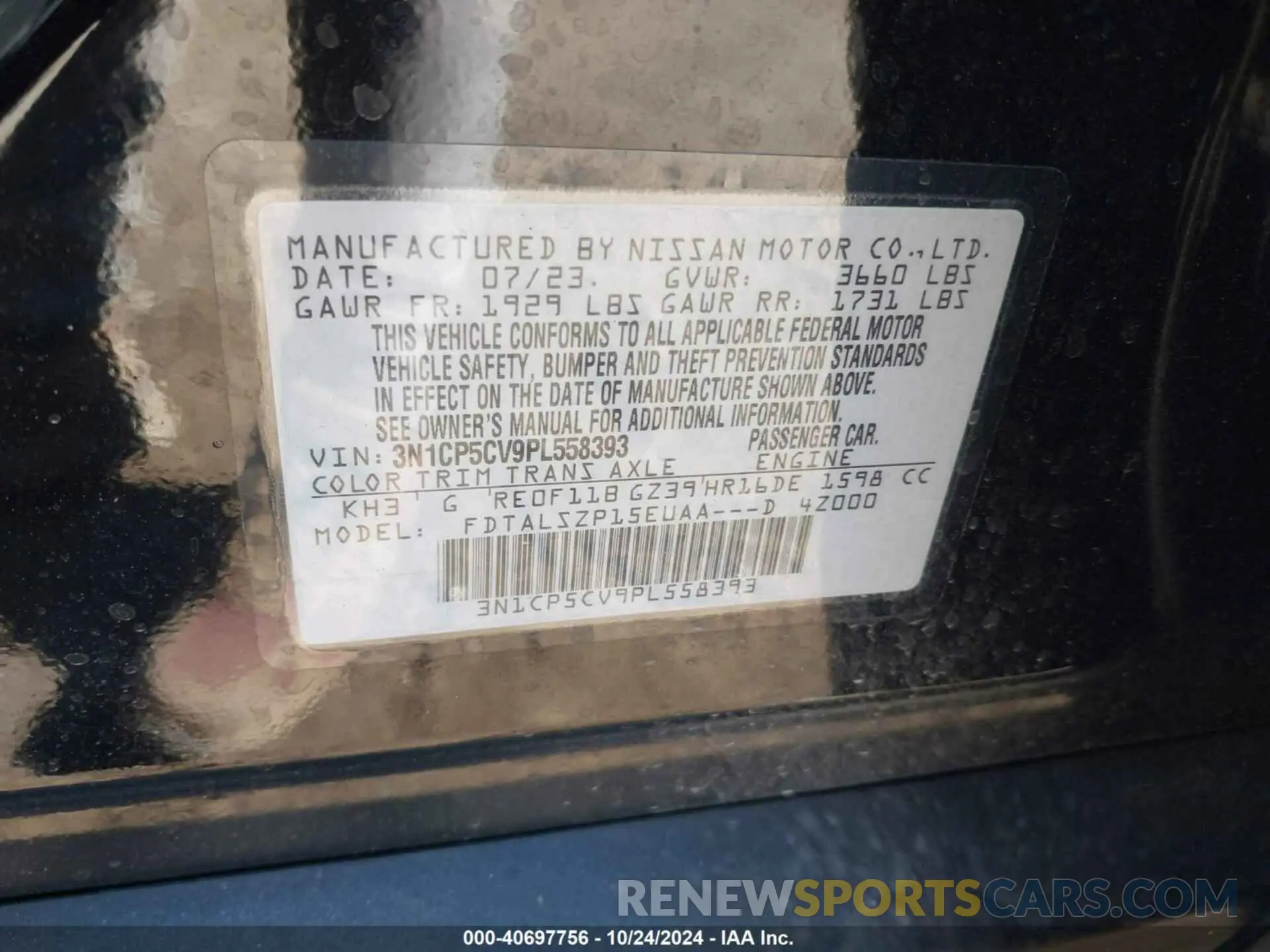 9 Photograph of a damaged car 3N1CP5CV9PL558393 NISSAN KICKS 2023