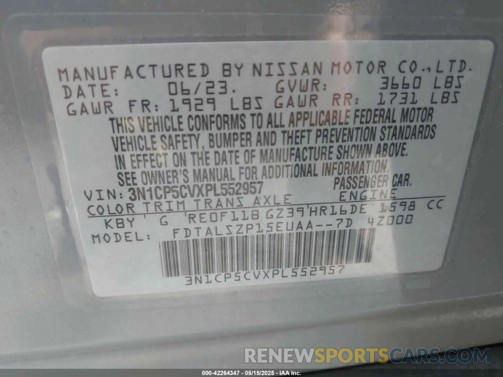 9 Photograph of a damaged car 3N1CP5CVXPL552957 NISSAN KICKS 2023