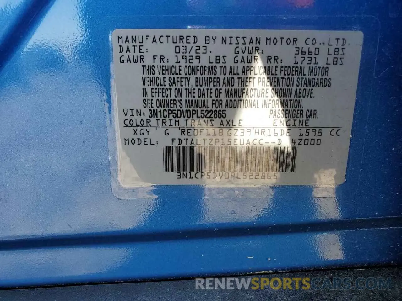 13 Photograph of a damaged car 3N1CP5DV0PL522865 NISSAN KICKS 2023