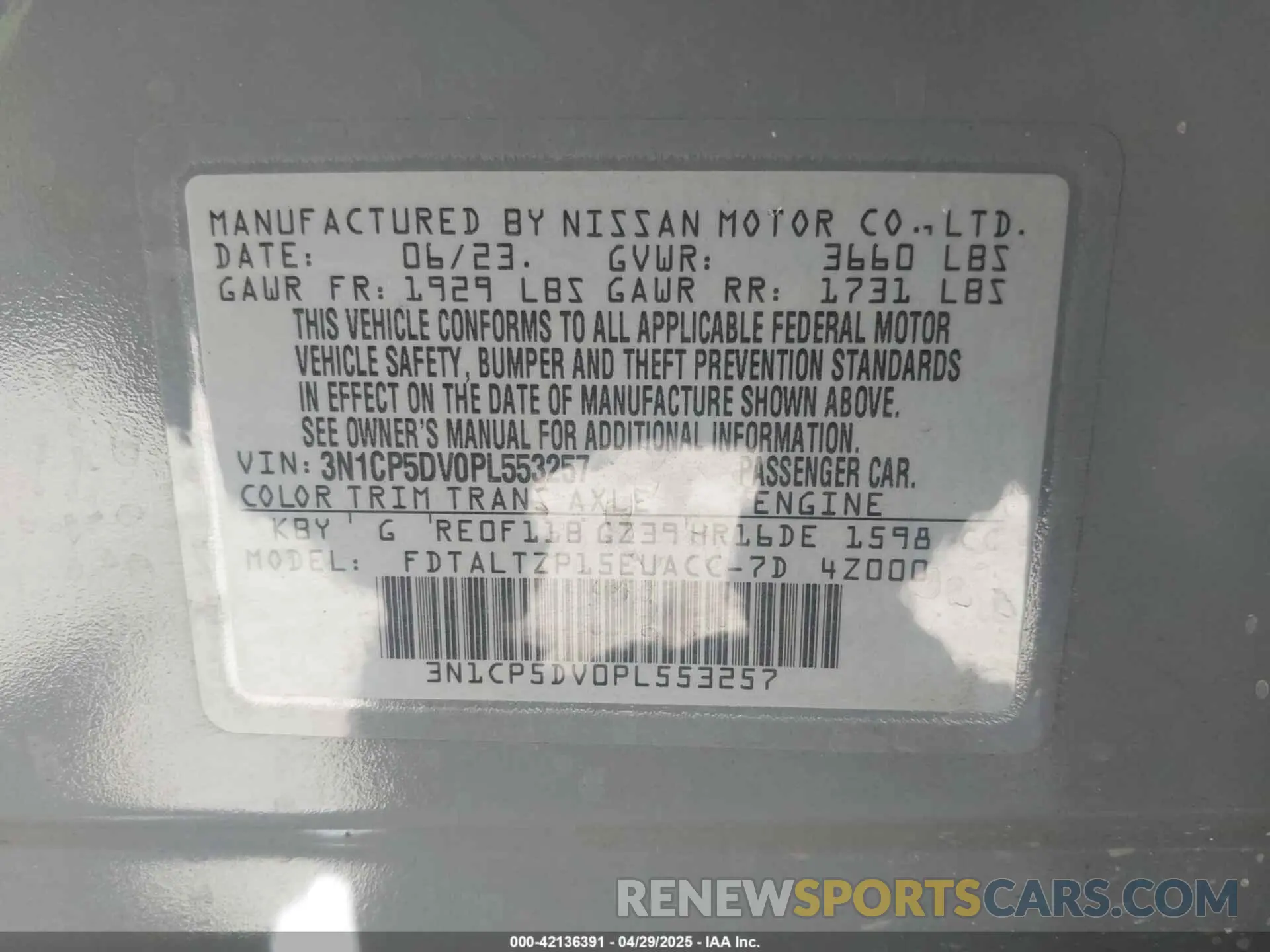 9 Photograph of a damaged car 3N1CP5DV0PL553257 NISSAN KICKS 2023
