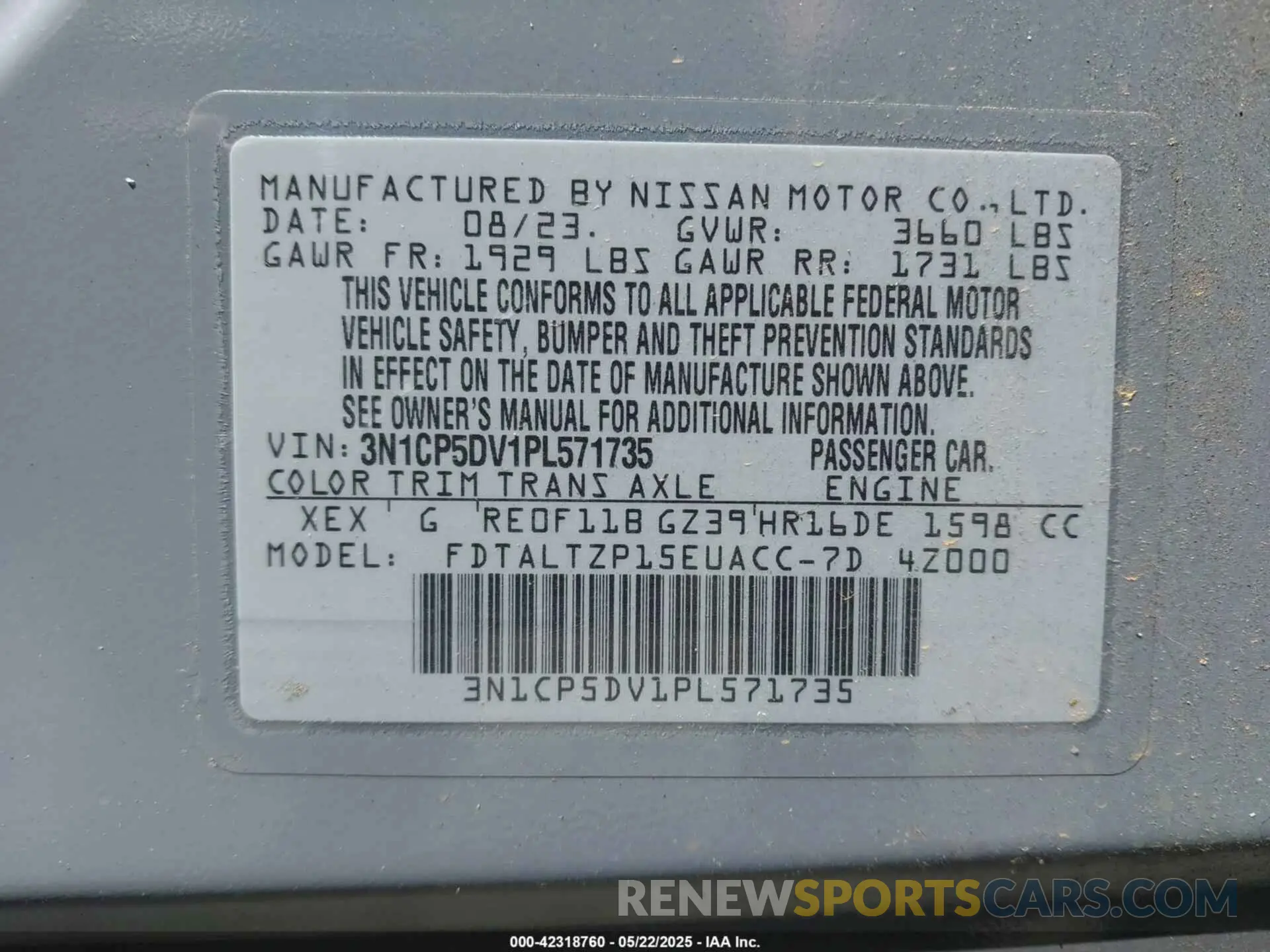 9 Photograph of a damaged car 3N1CP5DV1PL571735 NISSAN KICKS 2023