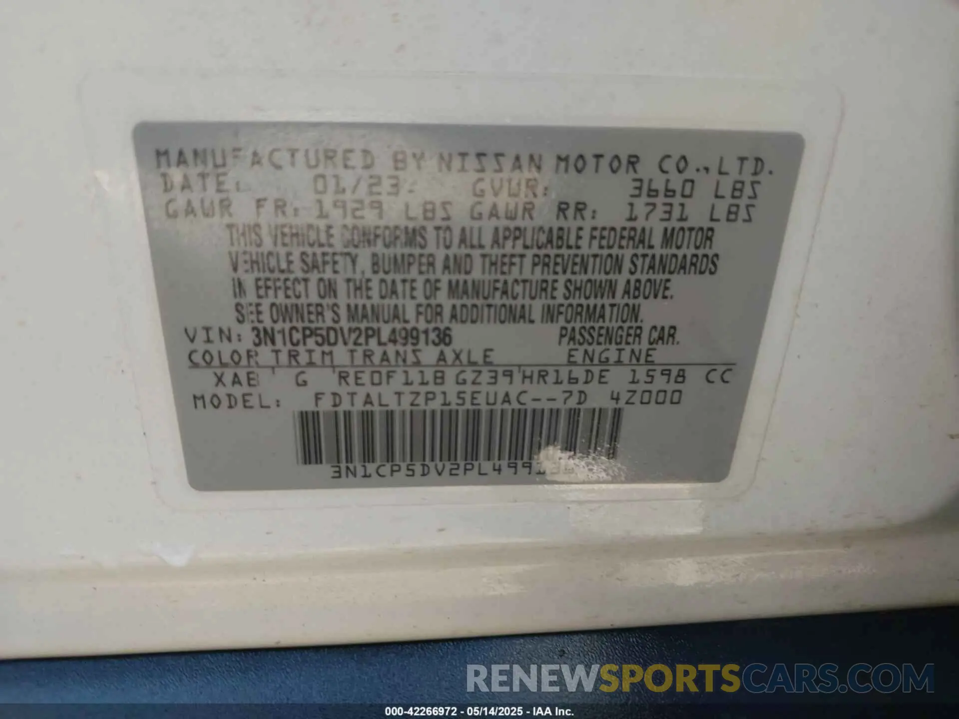 9 Photograph of a damaged car 3N1CP5DV2PL499136 NISSAN KICKS 2023