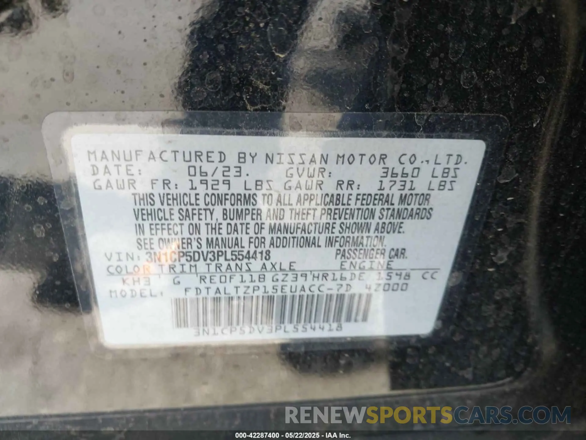 9 Photograph of a damaged car 3N1CP5DV3PL554418 NISSAN KICKS 2023