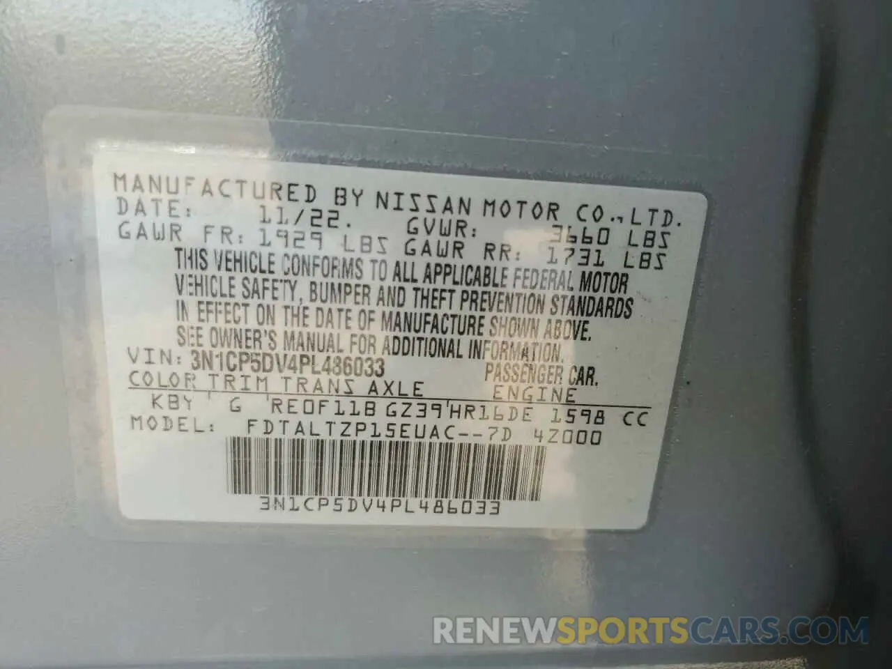 12 Photograph of a damaged car 3N1CP5DV4PL486033 NISSAN KICKS 2023