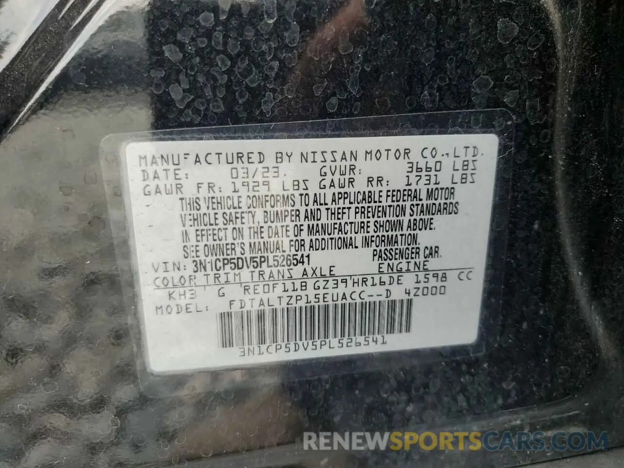 14 Photograph of a damaged car 3N1CP5DV5PL526541 NISSAN KICKS 2023