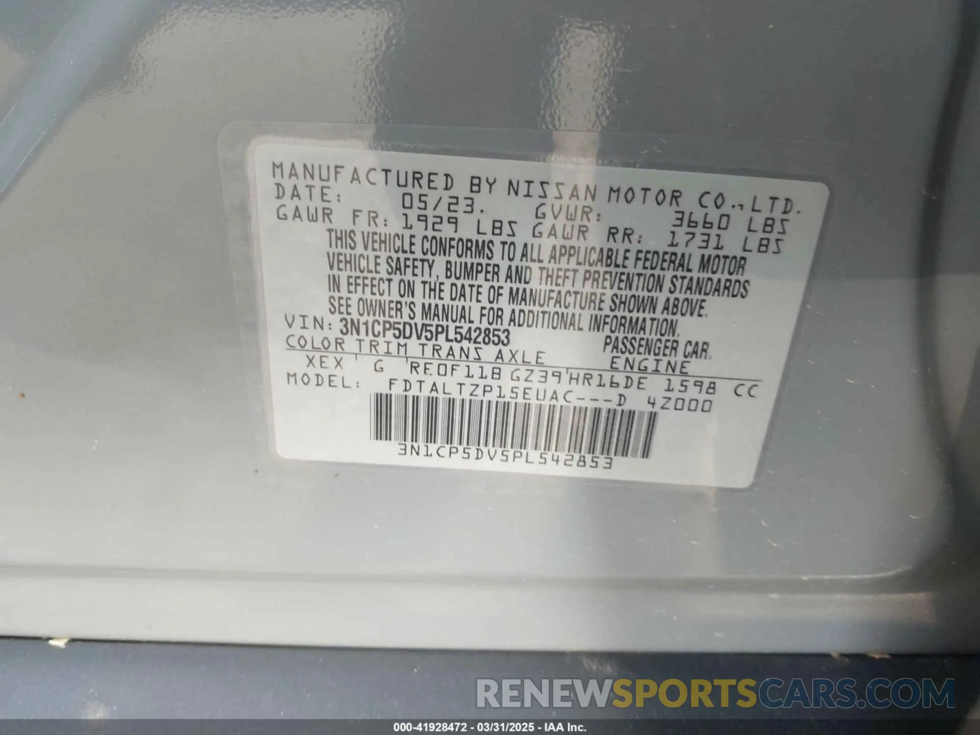 9 Photograph of a damaged car 3N1CP5DV5PL542853 NISSAN KICKS 2023