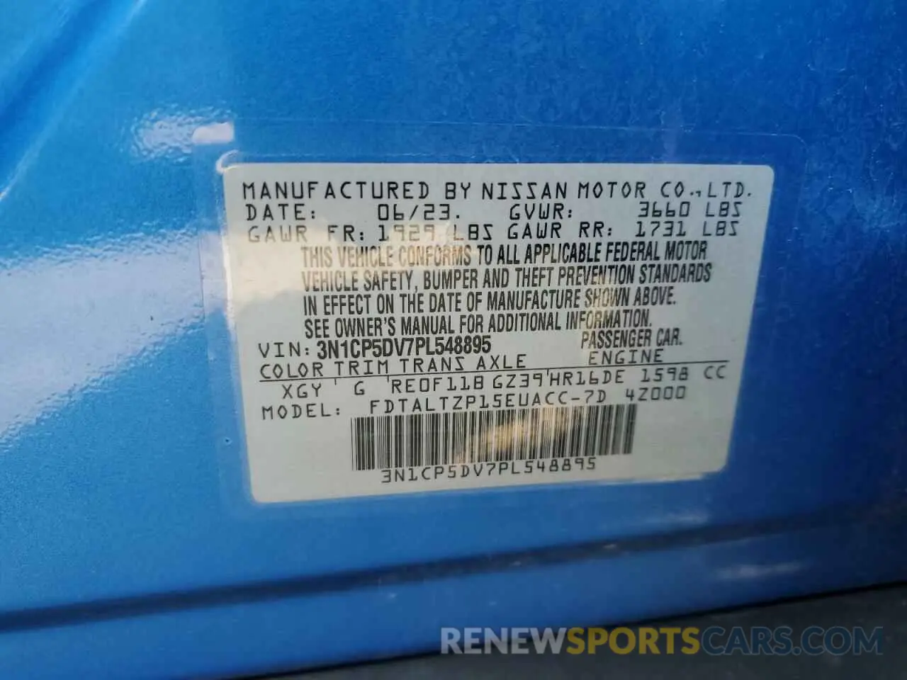 13 Photograph of a damaged car 3N1CP5DV7PL548895 NISSAN KICKS 2023