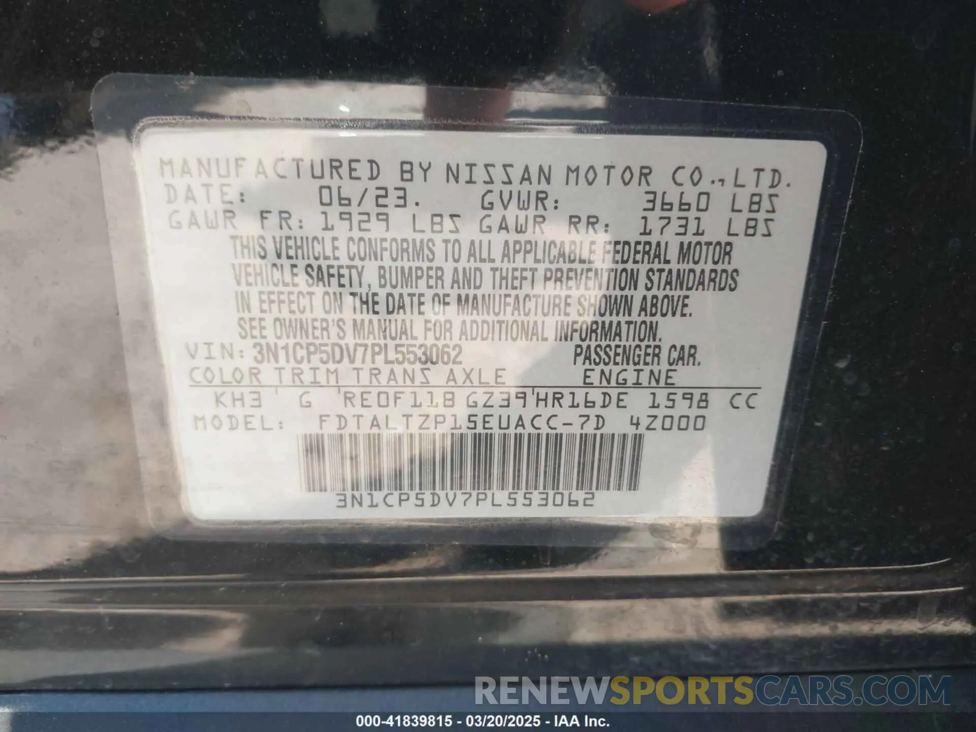 9 Photograph of a damaged car 3N1CP5DV7PL553062 NISSAN KICKS 2023
