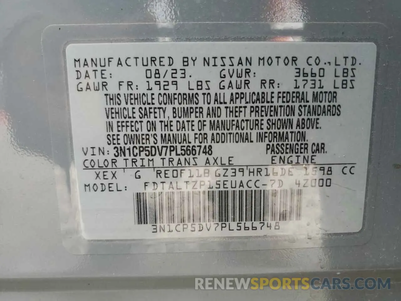 13 Photograph of a damaged car 3N1CP5DV7PL566748 NISSAN KICKS 2023