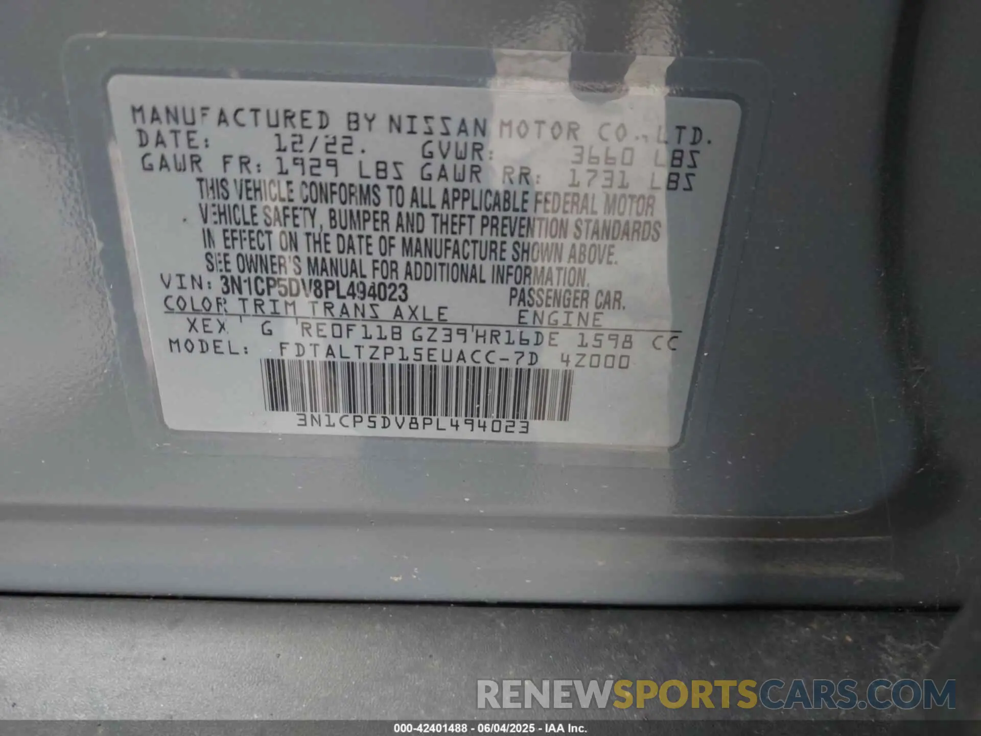 9 Photograph of a damaged car 3N1CP5DV8PL494023 NISSAN KICKS 2023