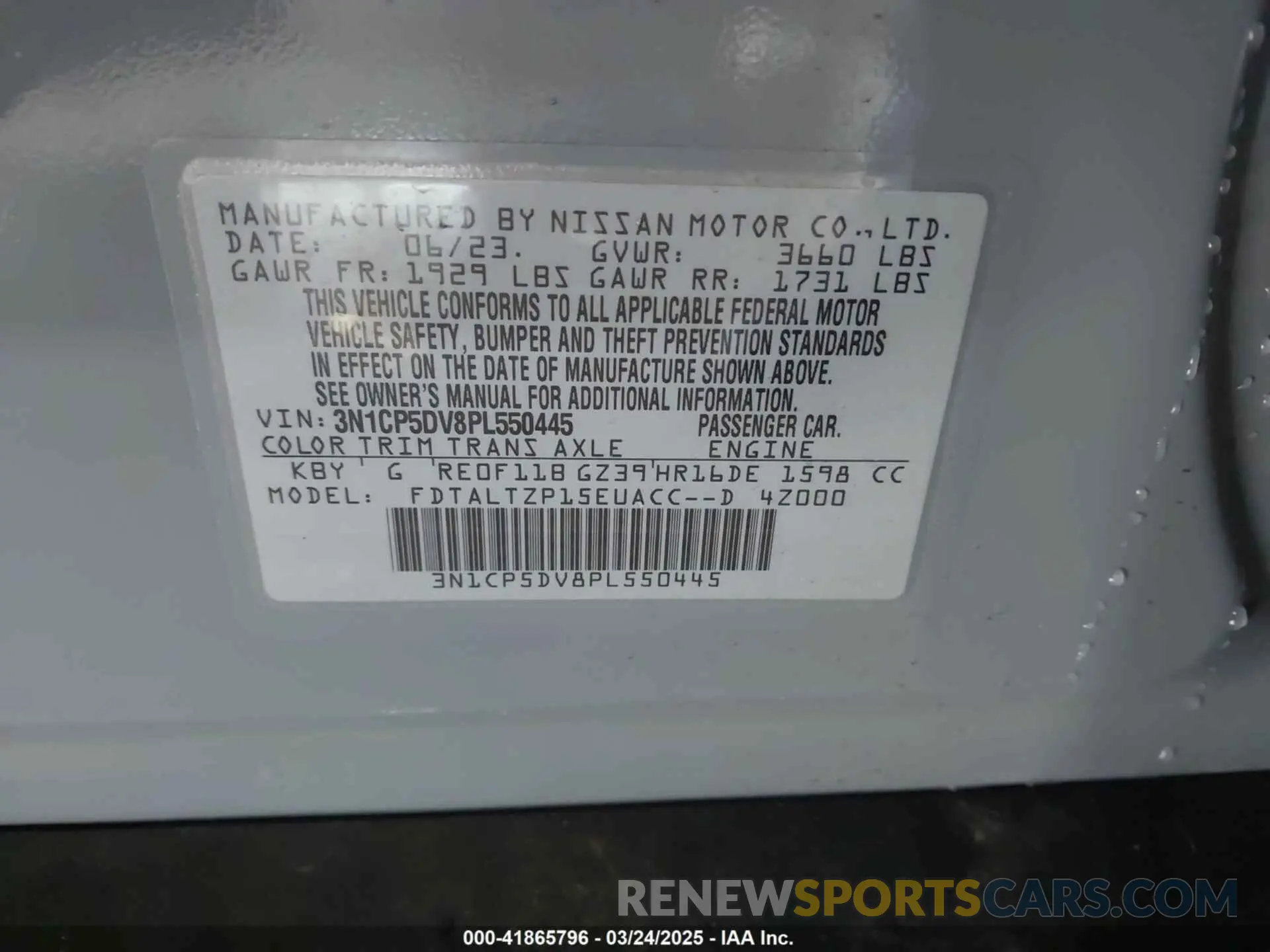 9 Photograph of a damaged car 3N1CP5DV8PL550445 NISSAN KICKS 2023
