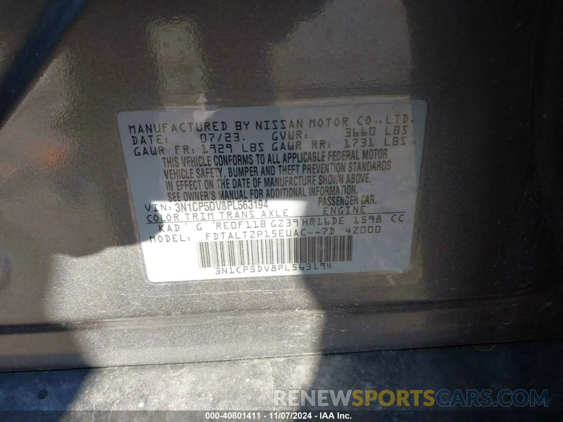 9 Photograph of a damaged car 3N1CP5DV8PL563194 NISSAN KICKS 2023