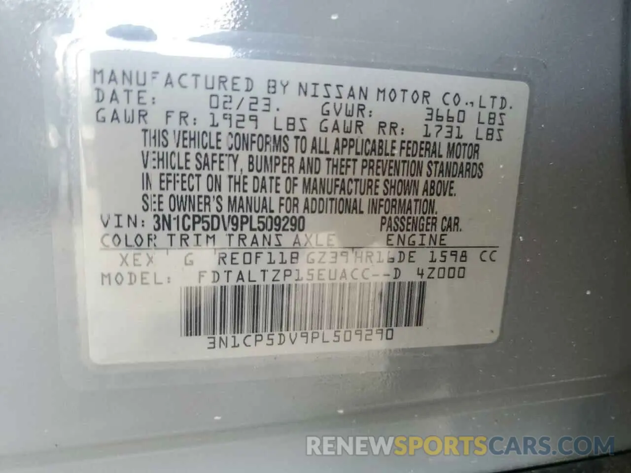 12 Photograph of a damaged car 3N1CP5DV9PL509290 NISSAN KICKS 2023