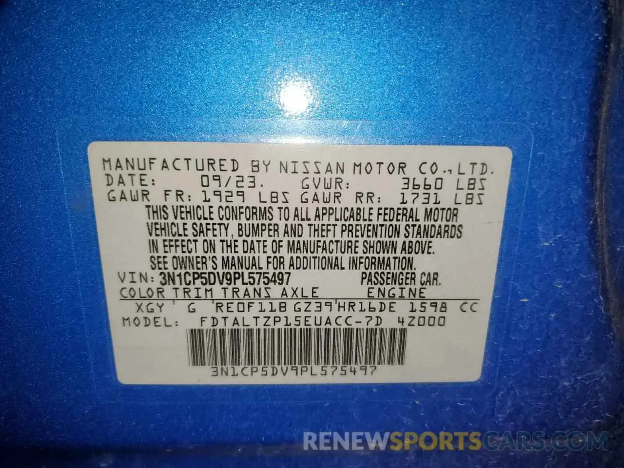 13 Photograph of a damaged car 3N1CP5DV9PL575497 NISSAN KICKS 2023