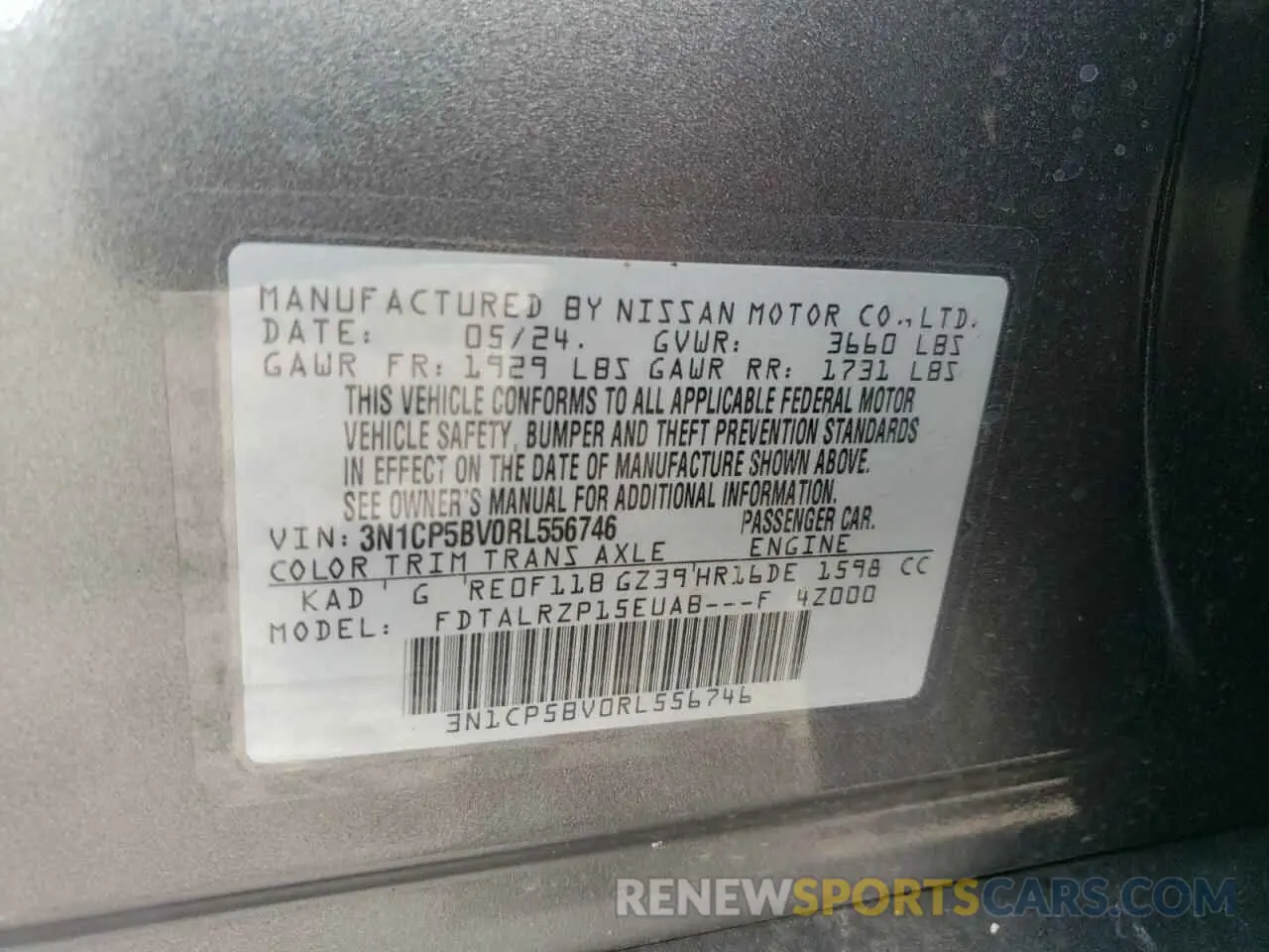 14 Photograph of a damaged car 3N1CP5BV0RL556746 NISSAN KICKS 2024