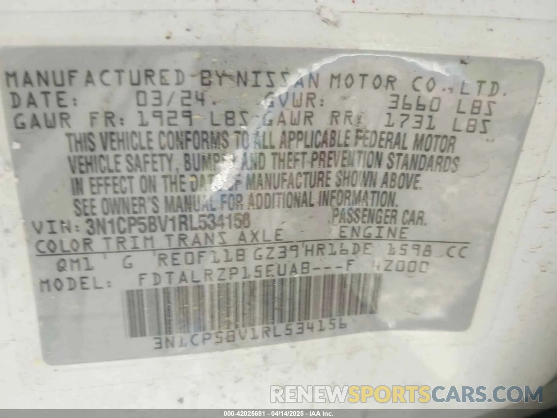 9 Photograph of a damaged car 3N1CP5BV1RL534156 NISSAN KICKS 2024