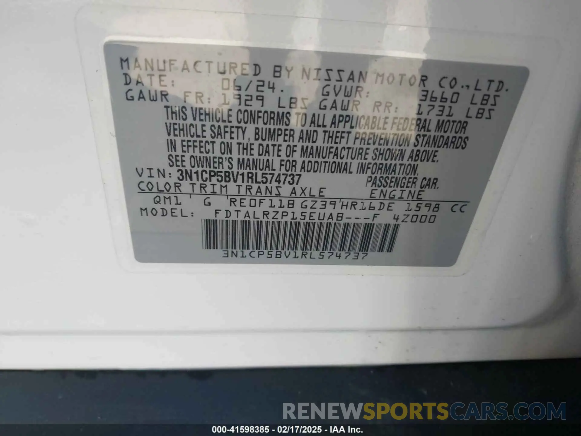 9 Photograph of a damaged car 3N1CP5BV1RL574737 NISSAN KICKS 2024