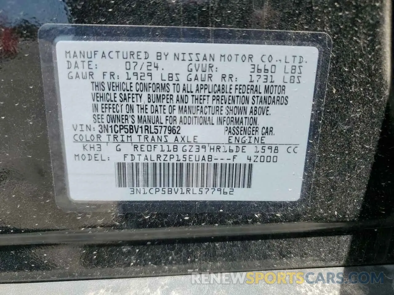 13 Photograph of a damaged car 3N1CP5BV1RL577962 NISSAN KICKS 2024