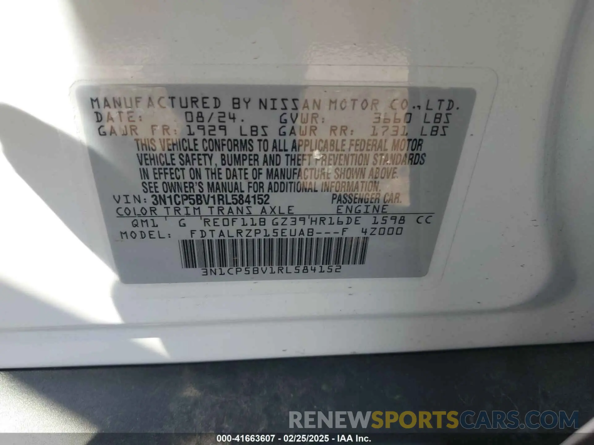9 Photograph of a damaged car 3N1CP5BV1RL584152 NISSAN KICKS 2024