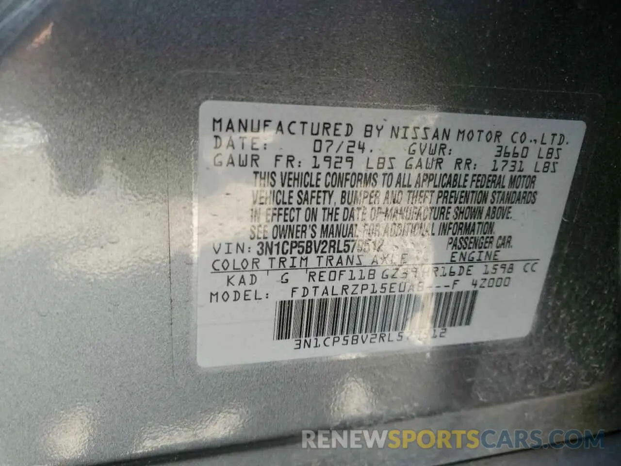 13 Photograph of a damaged car 3N1CP5BV2RL579512 NISSAN KICKS 2024