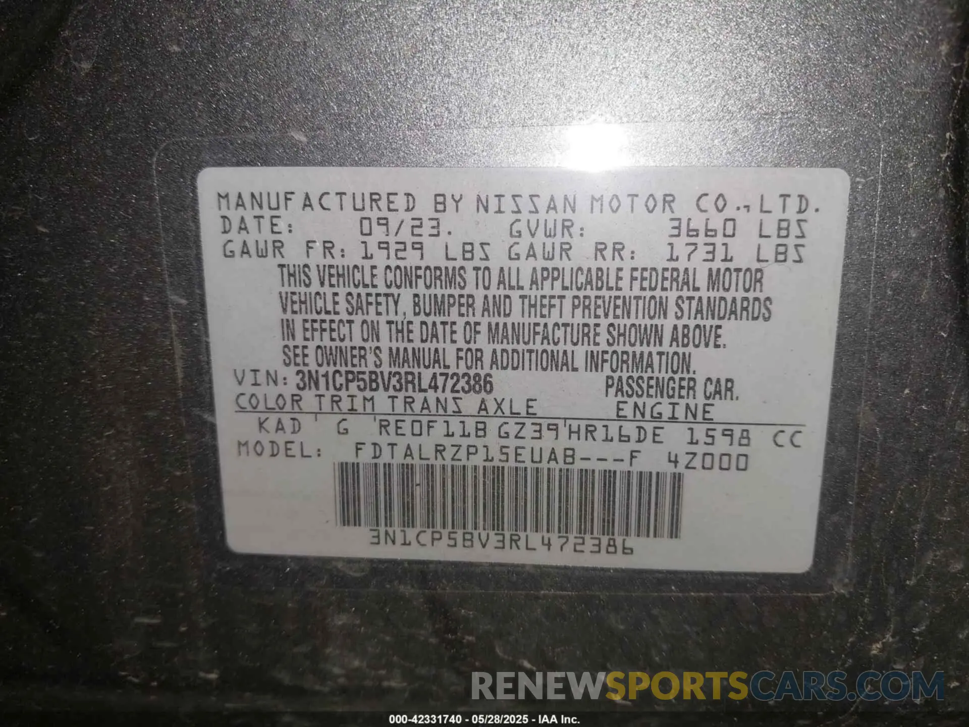 9 Photograph of a damaged car 3N1CP5BV3RL472386 NISSAN KICKS 2024