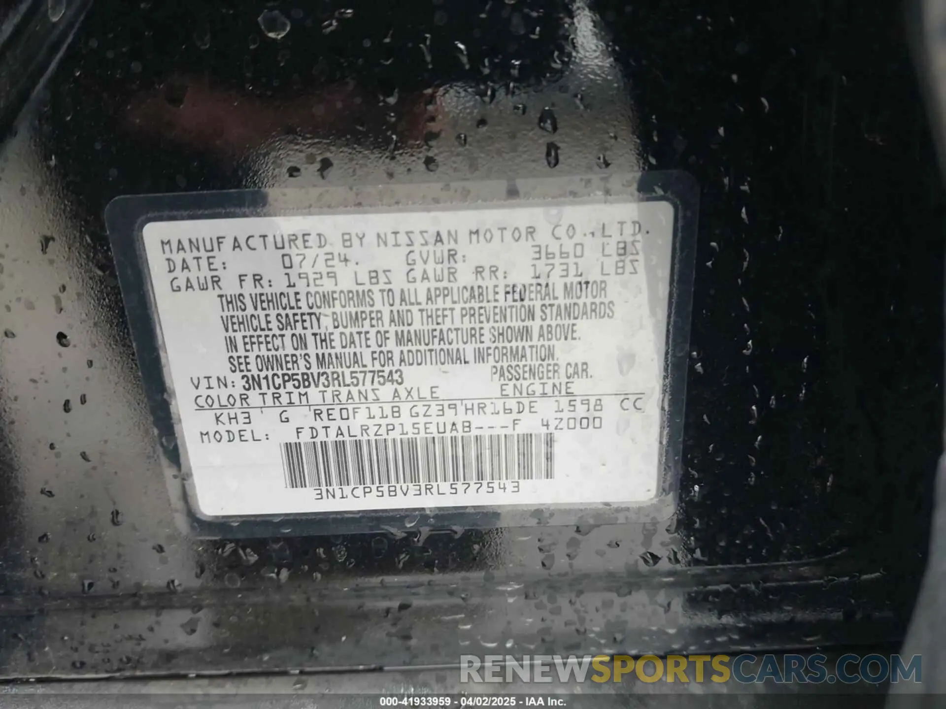 9 Photograph of a damaged car 3N1CP5BV3RL577543 NISSAN KICKS 2024