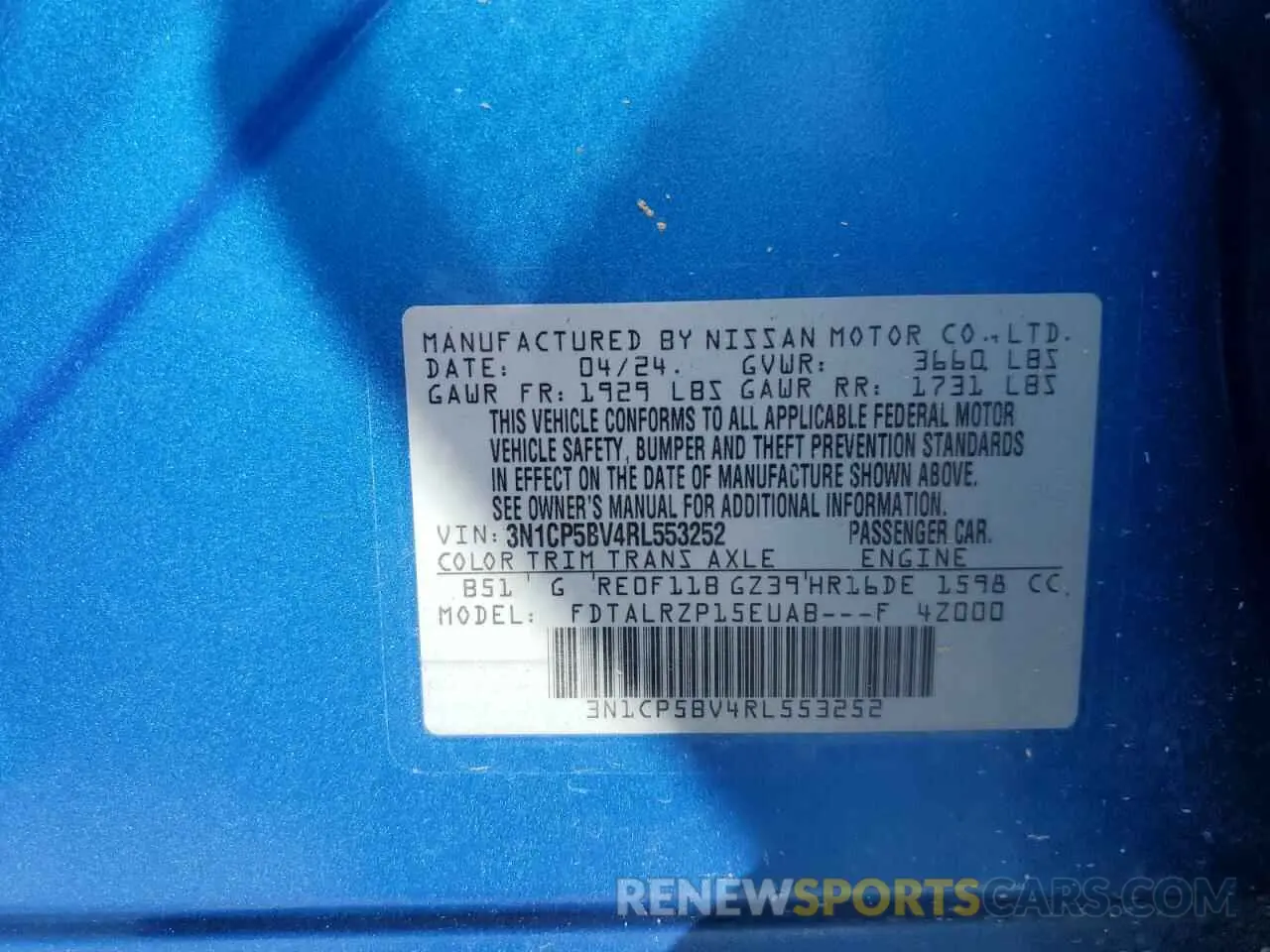 13 Photograph of a damaged car 3N1CP5BV4RL553252 NISSAN KICKS 2024