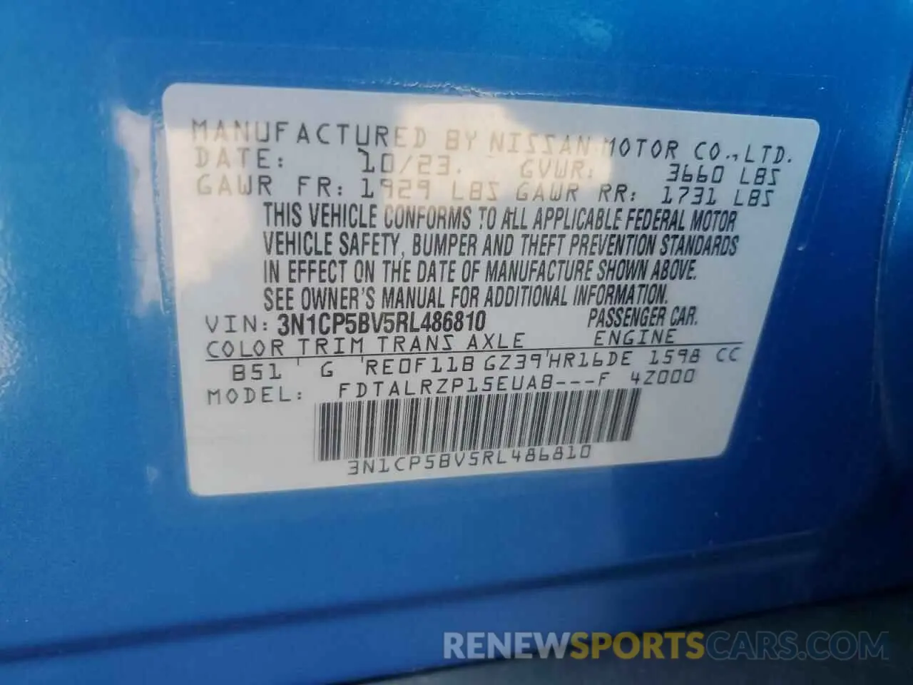 12 Photograph of a damaged car 3N1CP5BV5RL486810 NISSAN KICKS 2024