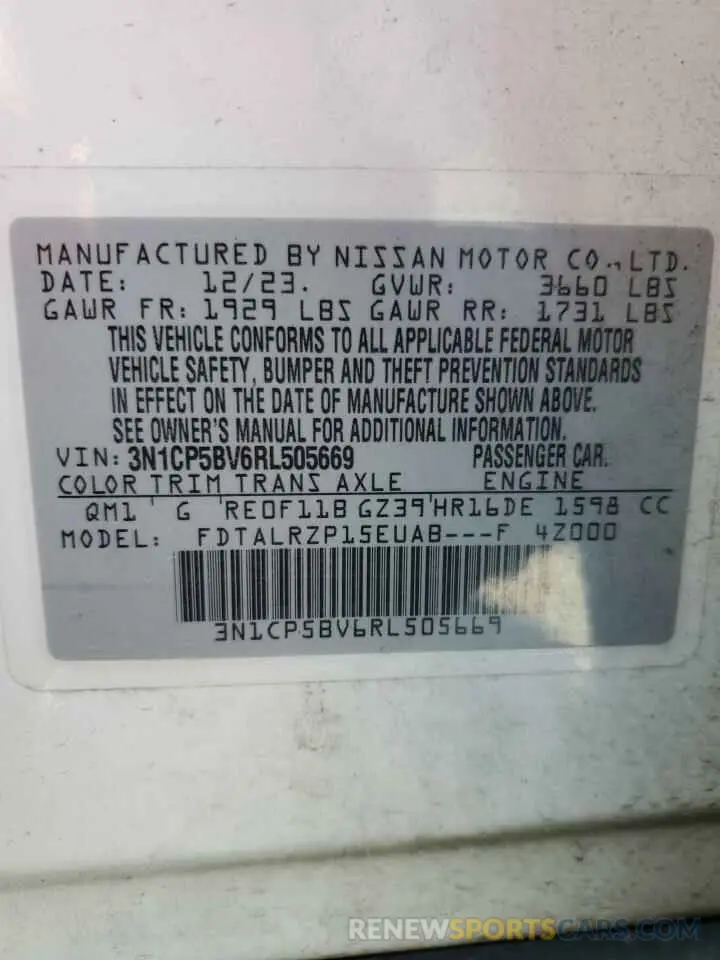 12 Photograph of a damaged car 3N1CP5BV6RL505669 NISSAN KICKS 2024