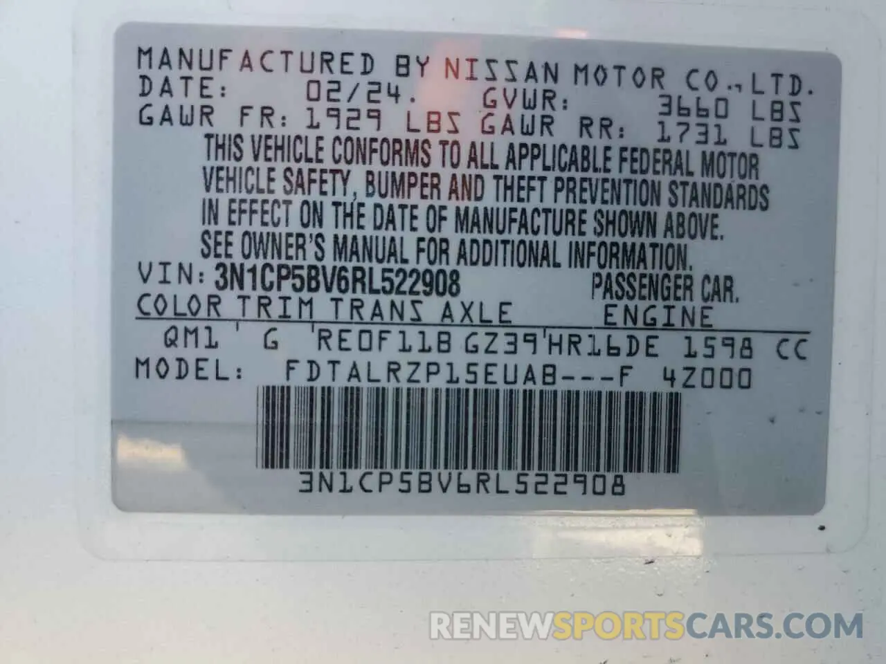 13 Photograph of a damaged car 3N1CP5BV6RL522908 NISSAN KICKS 2024
