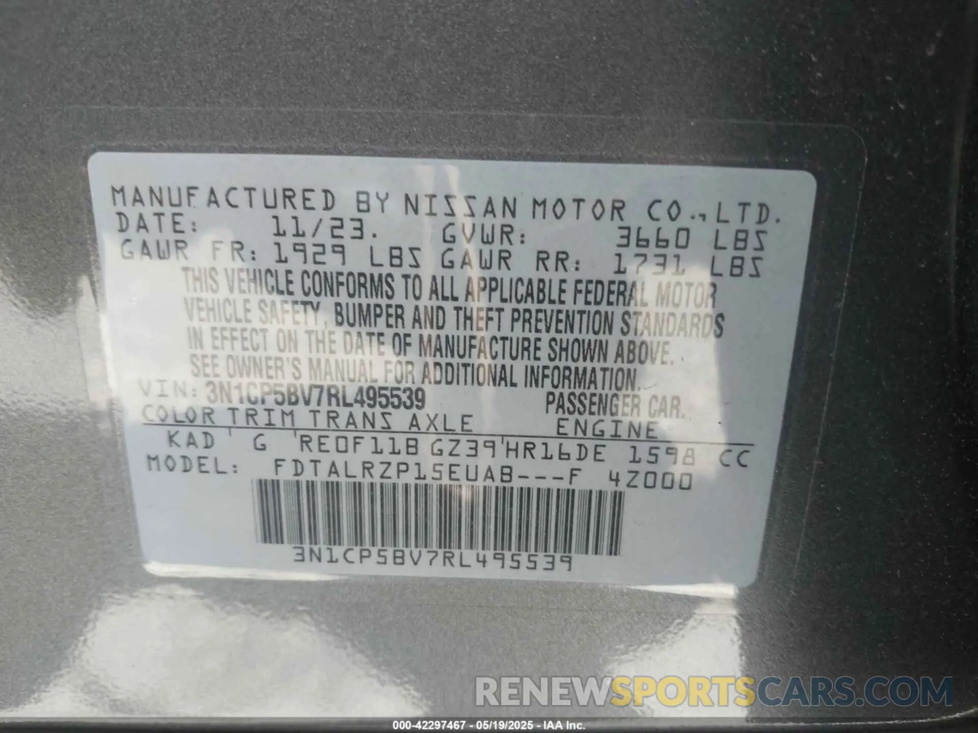 9 Photograph of a damaged car 3N1CP5BV7RL495539 NISSAN KICKS 2024