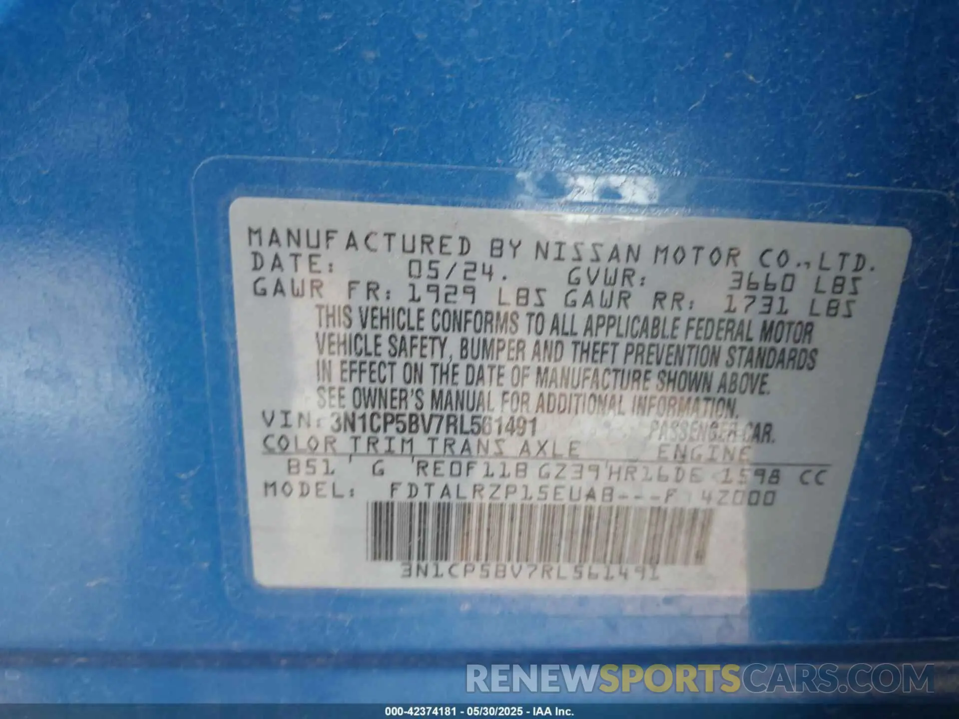 9 Photograph of a damaged car 3N1CP5BV7RL561491 NISSAN KICKS 2024