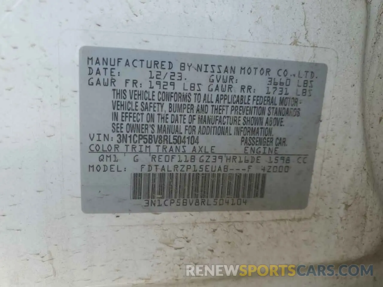 12 Photograph of a damaged car 3N1CP5BV8RL504104 NISSAN KICKS 2024