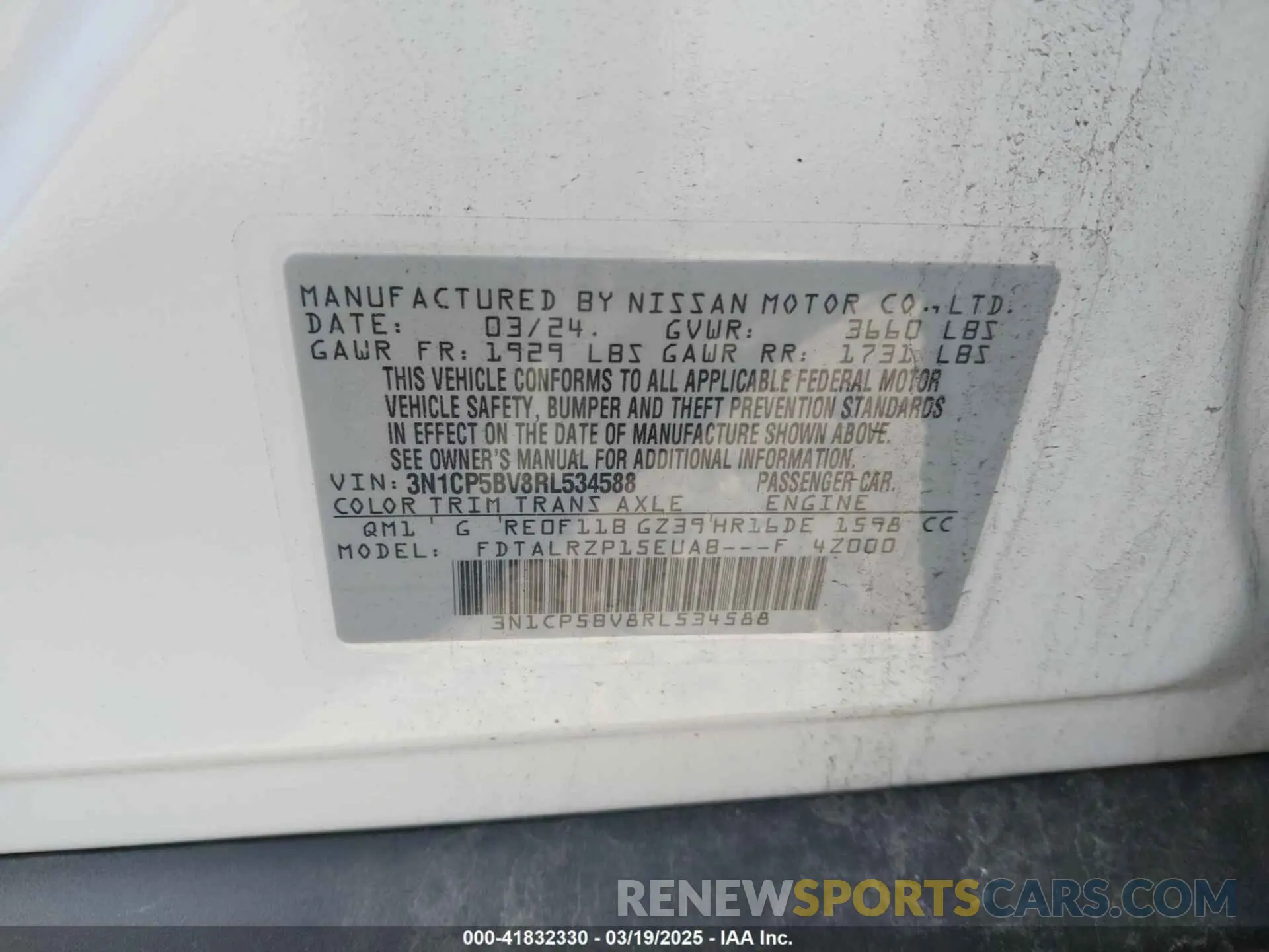 9 Photograph of a damaged car 3N1CP5BV8RL534588 NISSAN KICKS 2024