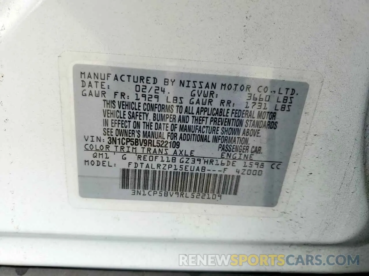 13 Photograph of a damaged car 3N1CP5BV9RL522109 NISSAN KICKS 2024