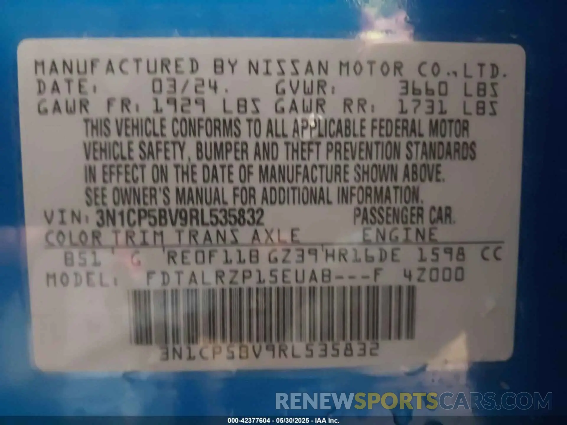 9 Photograph of a damaged car 3N1CP5BV9RL535832 NISSAN KICKS 2024